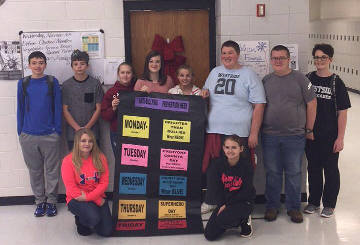 Student Success Society members at Westside High School in Wyoming County